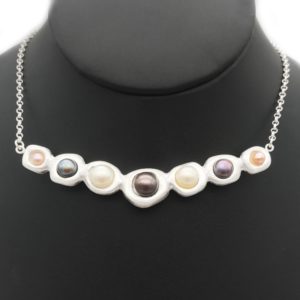 Stepping Stone Fine Silver Pearl Necklace2