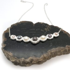 Stepping Stone Fine Silver Pearl Necklace3