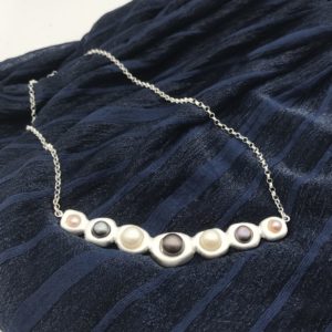 Stepping Stone Fine Silver Pearl Necklace4