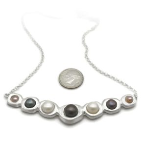 Stepping Stone Fine Silver Pearl Necklace5