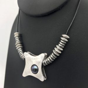 Starlight Shadow Box Silver Pearl Necklace
