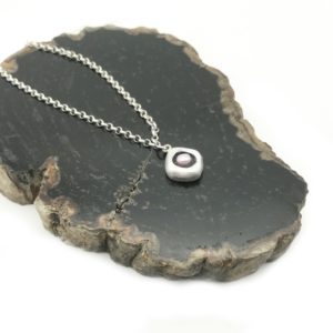 Stepping Stone Lavender Silver Pearl Necklace