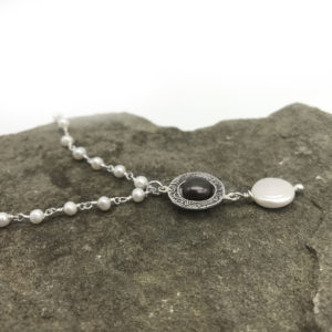 Mini Strand Silver Pearl Necklace Round