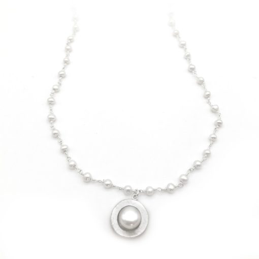 Mini Strand Silver Pearl Necklace