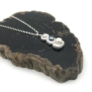 Stacked Silver Pearl Necklace