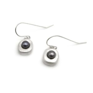 Peacock Silver Pearl Earrings